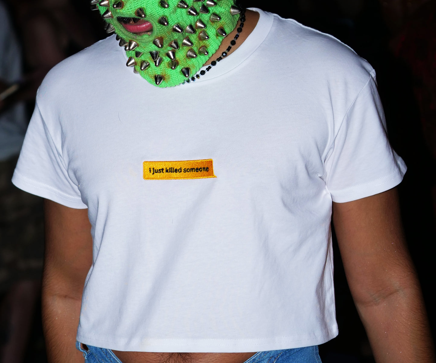 i just killed someone crop top